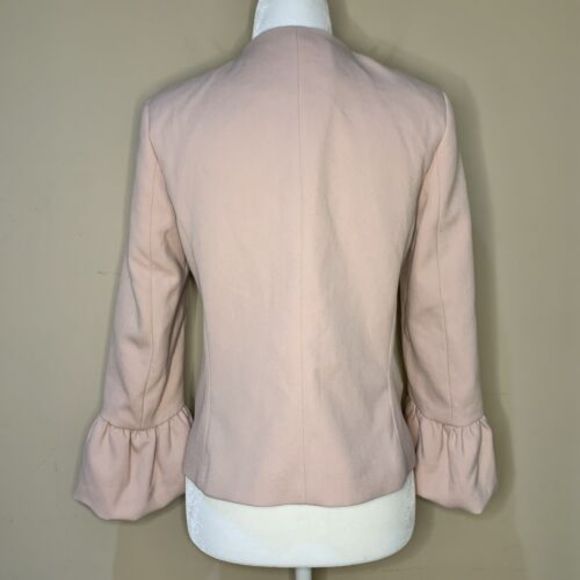 Zara Blazer 2-Button Bell Sleeve Coat Nude Pink Women’s Small Overcoat Button Up - Picture 2 of 14